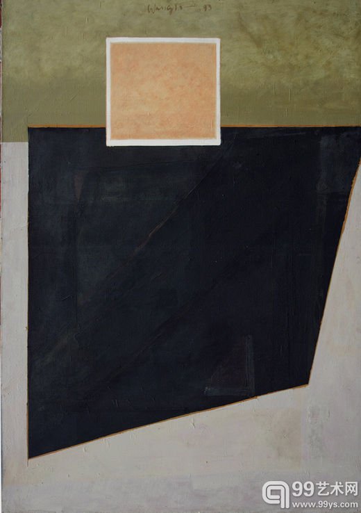 ↑ 王川《1993年1号》，布面油画， 200x150cm，1993年