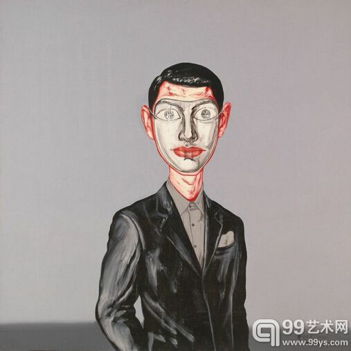 曾梵志（华人，1964年生）《面具系列 1999》