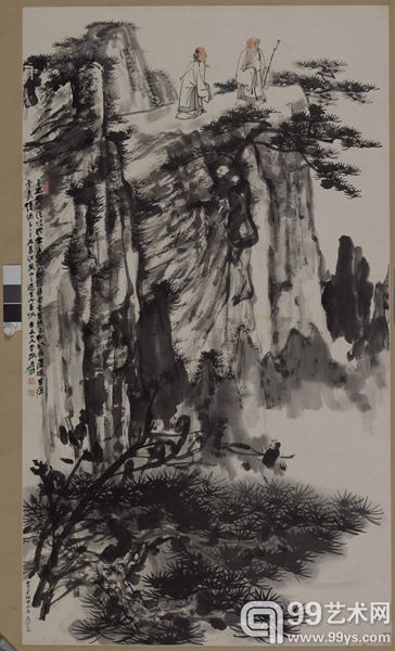 张大千《黄山二老图》