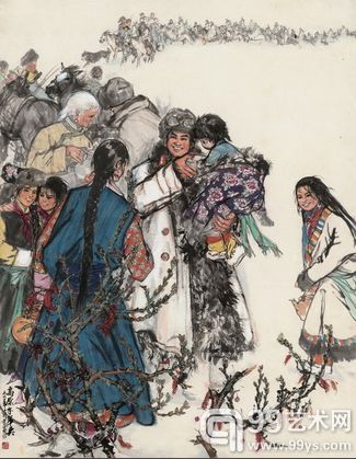 黄胄 1962年作 高原子弟兵 镜心	