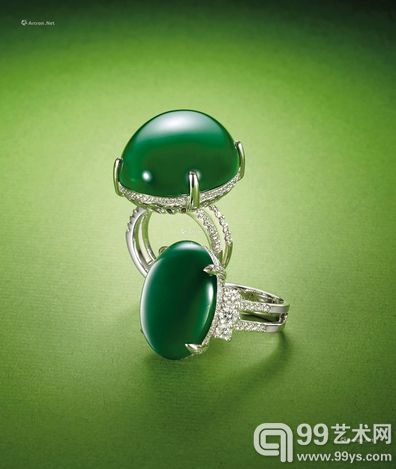 翡翠钻石戒指	