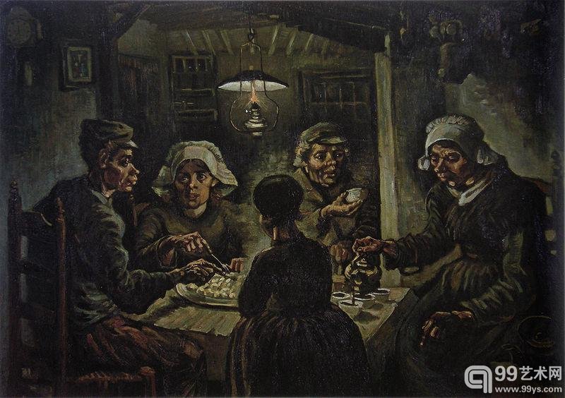《土豆复活节》（The Potato Eaters） 文森特·梵高（Vincent van Gogh） 1885年
