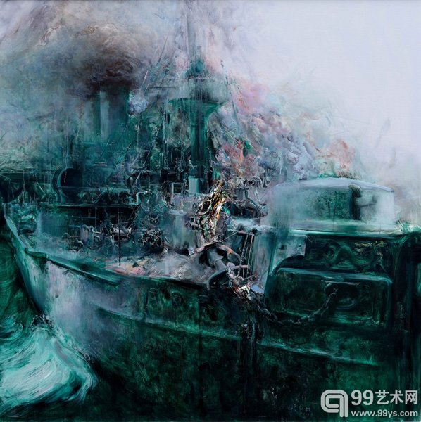 甲午迹 定远舰 200x200cm  2014