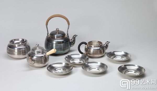纯银茶具组合五件套（原箱） 尺寸不一