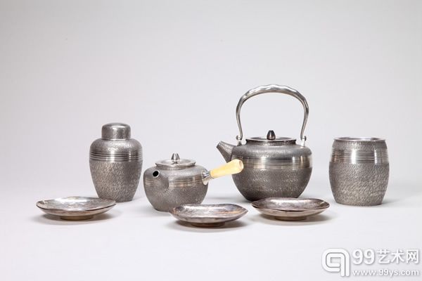 三越制纯银茶具5件套