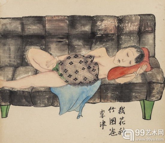 栽花种竹图