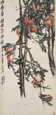 吴昌硕（1844-1927）《桃实图》