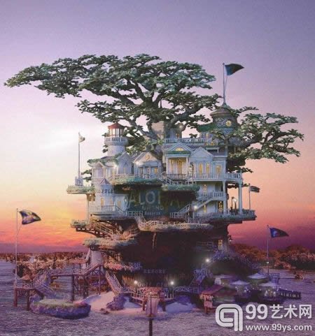 新潮流！日艺术家打造庞大华丽城堡盆栽