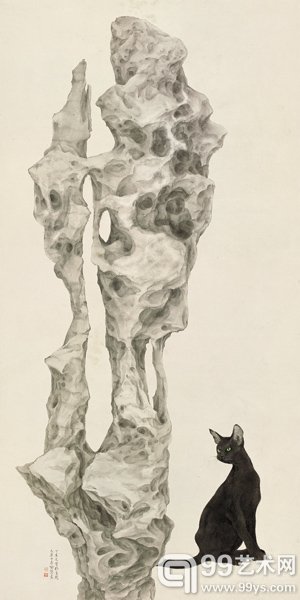 35 喻慧 回望 国画 66×131cm 2007年