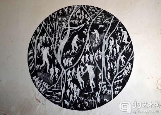 作品上的人物都看不清脸
