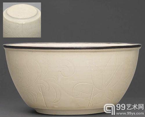 拍品编号3220 北宋 定窑白釉划花萱草纹大盌 成交价：港元25,880,000