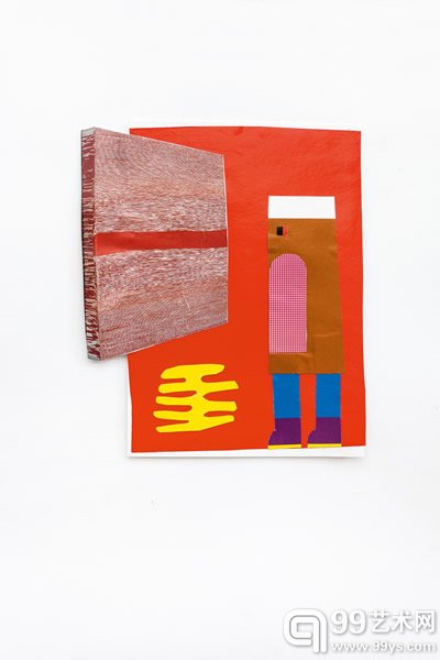 烟囱 Yan Cong_看画之一 Looking at the Painting No.1_纸上拼贴 collage on paper_14.7×12.5cm_2014