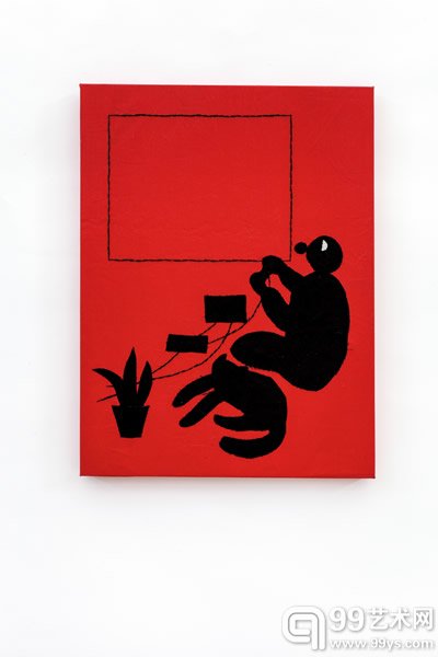 烟囱 Yan Cong_夜之四 Night No.4_布上拼贴 cloth collage_40 ×30cm_2014