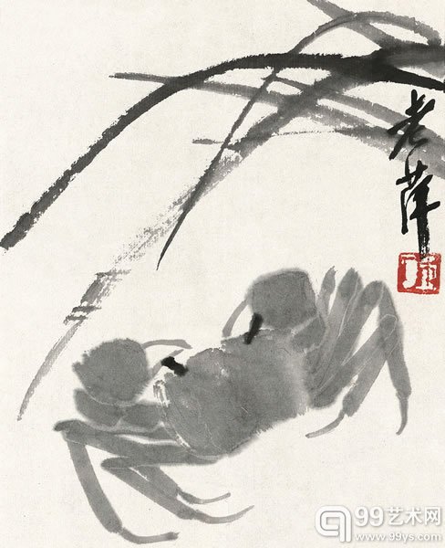 0302  齐白石《螃蟹》21×16