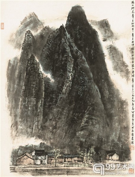 李可染 漓江洲尾峰