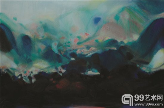 朱德群 油画 130X195CM 2005年创作 布面油画