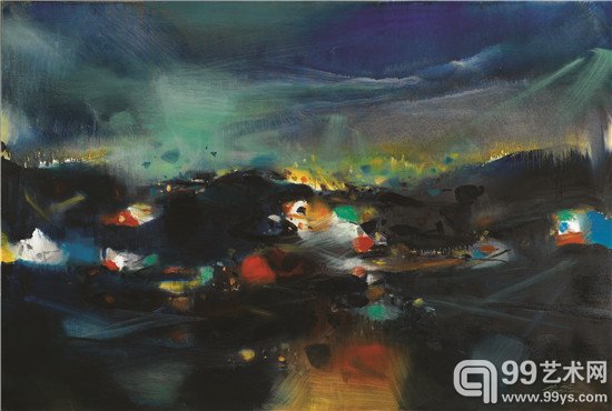 朱德群_發光的形式_油彩畫布_130x195cm_2006