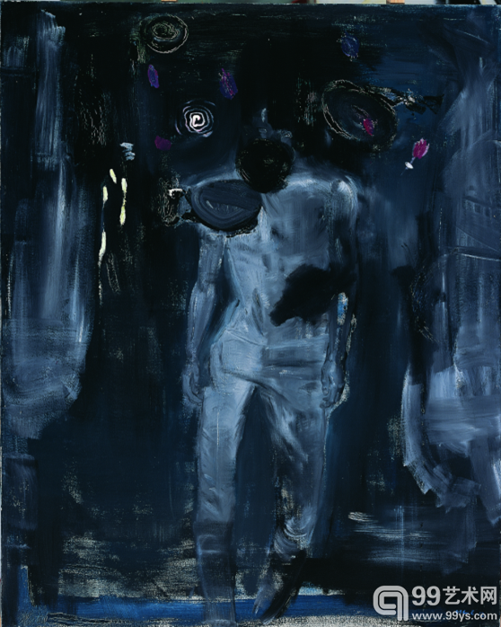 胡诚 黑夜与艺术家 150cm×120cm 2009 布面油画