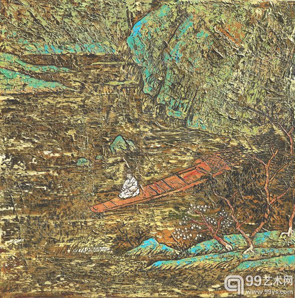 《芥子纳须弥-山水卷四零四》漆驭天90x90cm布上油画2013 