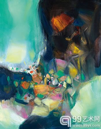 朱德群 俯视空间 油彩 画布 92×73cm 2004