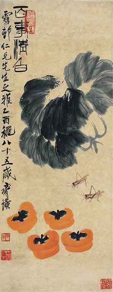 齐白石  百事清白  设色纸本  镜片  1945年作