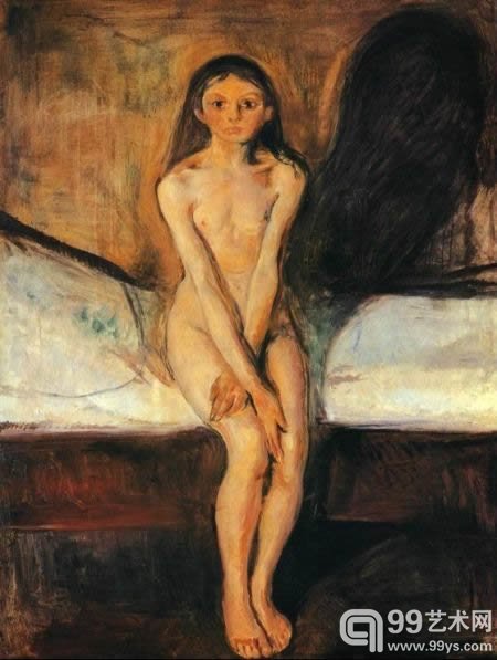 蒙克1894-1895年名作《青春期》