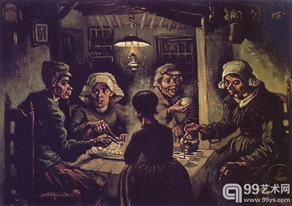 油画《吃土豆的人》1885