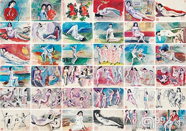 沙耆 水彩画作（一组36幅） 水彩 纸本 26.5×37.5cm