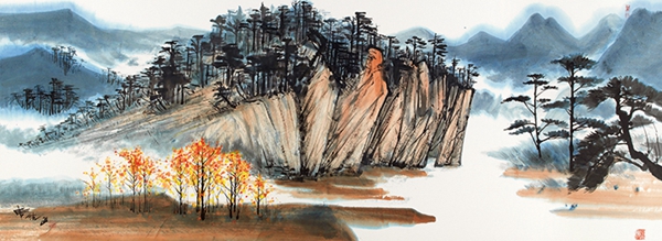 席德进 武陵胜景 彩墨 纸本 89×239.5cm 约1979-1980