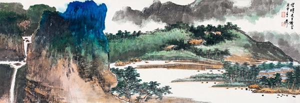 谢稚柳  山光紫翠图  设色纸本  手卷  1980年作