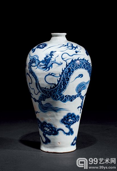 元青花云龙纹梅瓶 高33cm