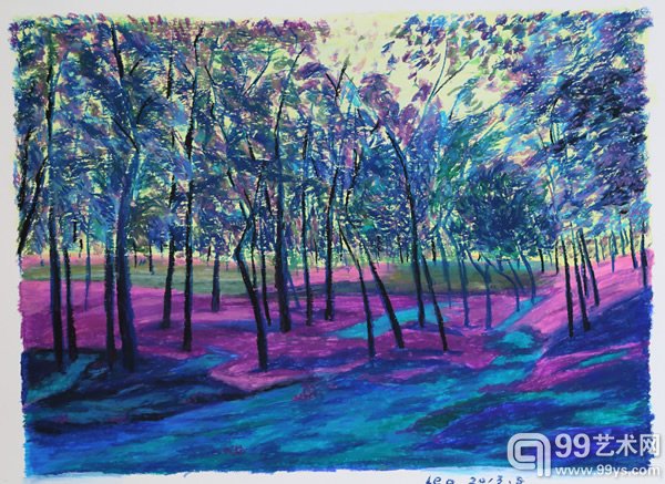 《温榆河畔二》 76cm×56cm 油画棒 2013
