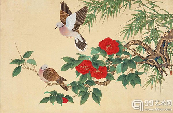 陈佩秋 《斑鸠与山茶》成交价：RMB 4,542,500