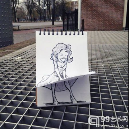 法国艺术家让漫画人物置身现实世界 妙趣横生
