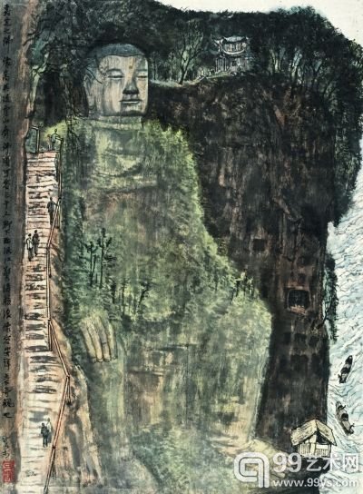 嘉定大佛（中国画） 李可染