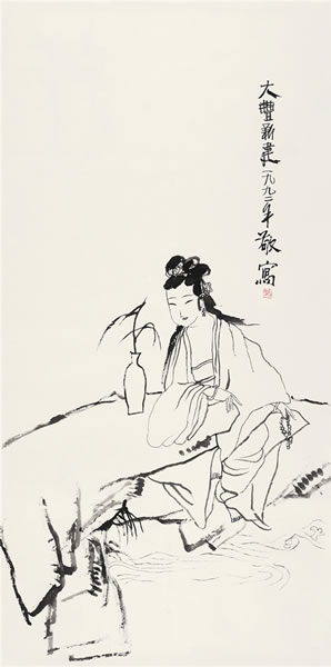 观音   水墨纸本  镜心  138×69 cm