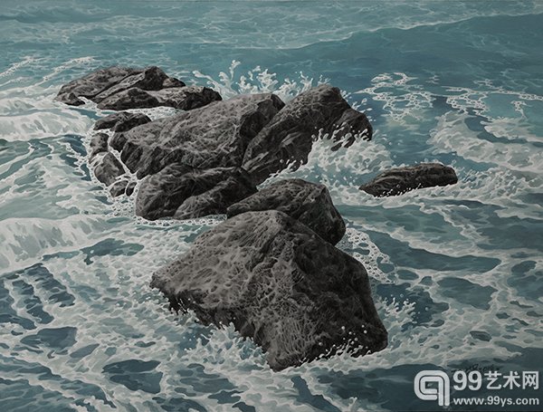 王玉辉《细细浪花》布面油画132x100cm  2014年