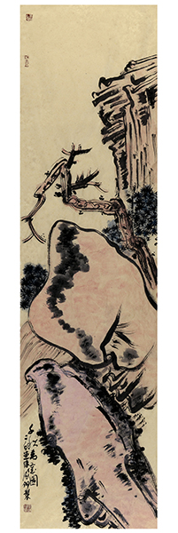 陈鸿翎《千秋万岁图》180x50cm 宣纸 2014年