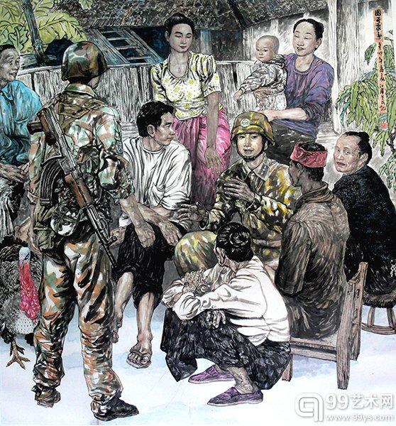 吴剑超《国事家事》2012年 纸本水墨 190x180cm