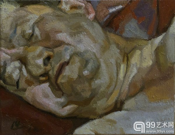 杨一江 《脸》 布面油画 2014 24x30cm