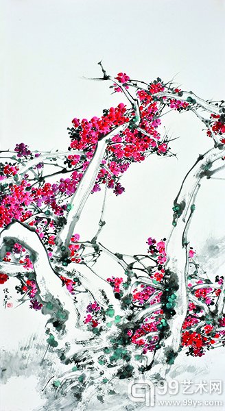 张志平《艳阳》纸本水墨