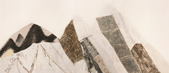 艺术家：尚扬，名称：董其昌计划－3，材质：布面综合材料，尺寸：233x505cm