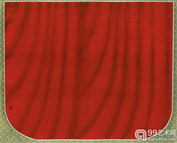 朱伟 《帷幕之九》 2010 水墨设色纸本，朱伟落款，艺术家钤印四方：朱伟印鉴、神品、朱伟书画、朱伟 56×70 cm