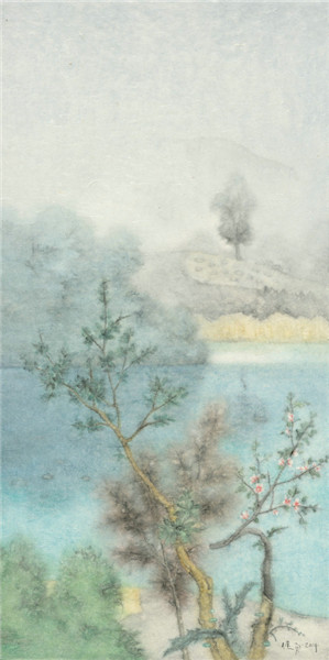 曾健勇 《诸野 No.9》 2014 纸本设色 144×72cm