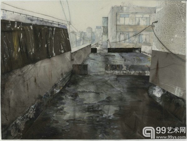 党震 《隐处 》2014 纸本综合材料 120×160cm