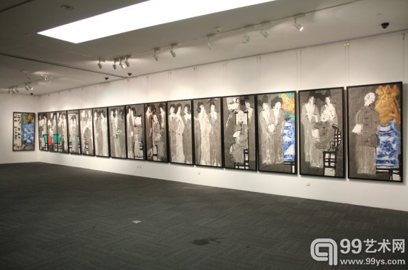 童振刚 夜宴图 纸本设色 200×2300cm 1998年作