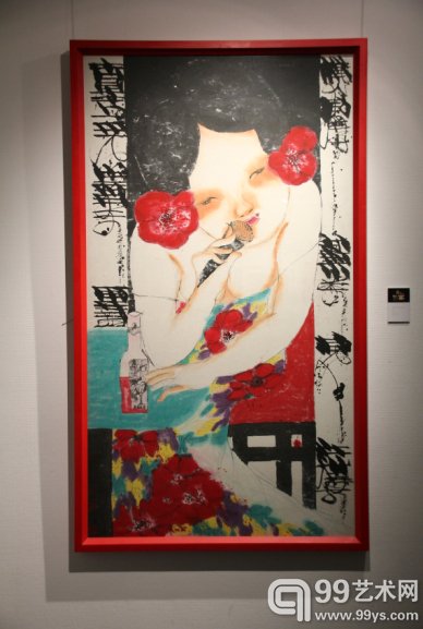 童振刚 后台 纸本设色 200×122cm 2010年作