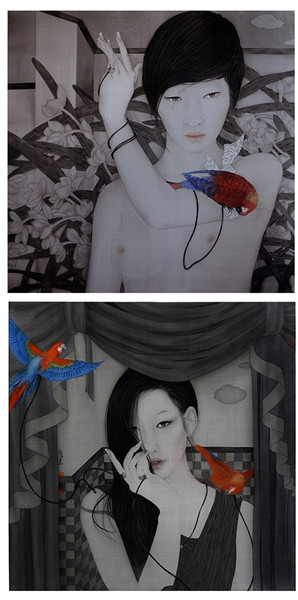《独角戏》68x68cm 2013