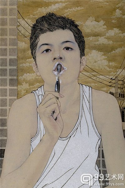 《黄昏》局部 160x50cm 2014