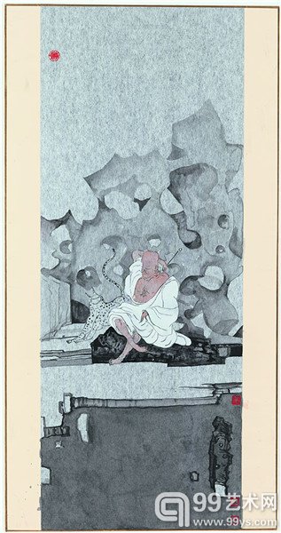 禅意无限 72x45cm 纸本设色 2014年